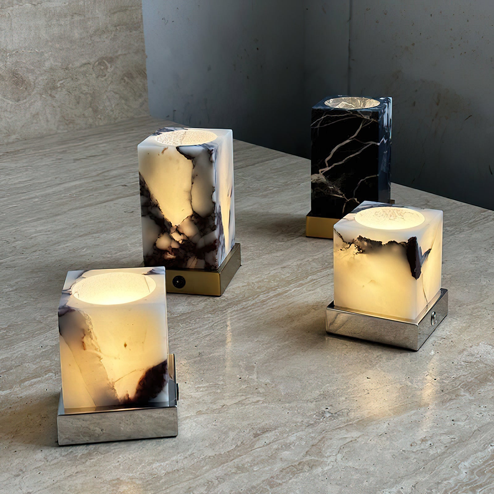 Cube Marble Table Lamp