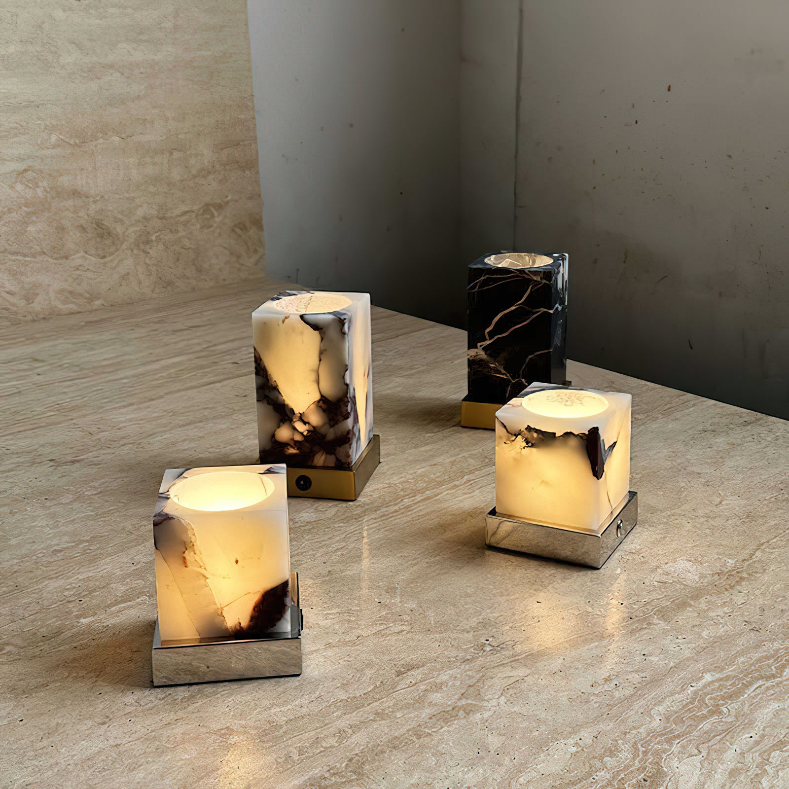 Cube Marble Table Lamp