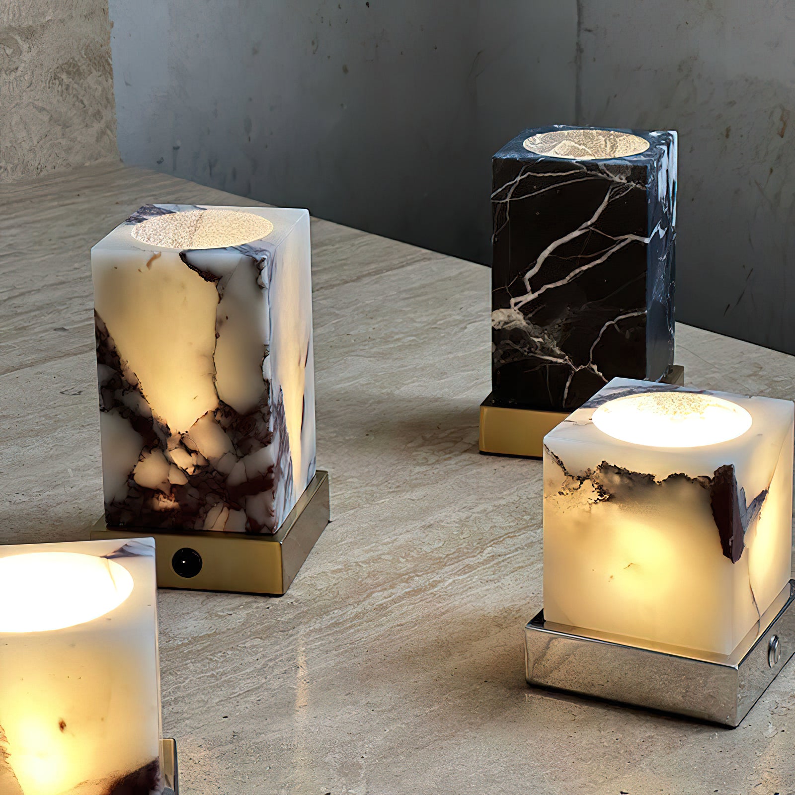 Cube Marble Table Lamp