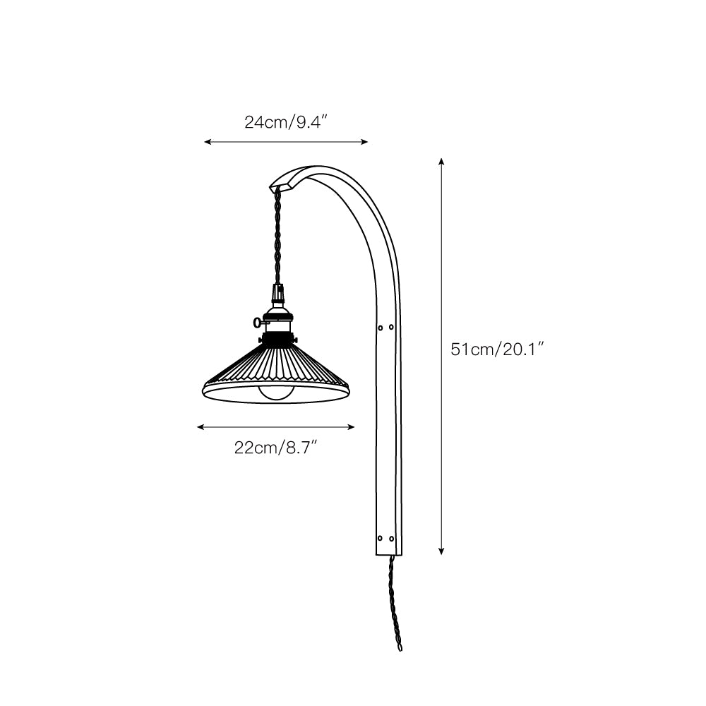 Curved Walnut Ceramic Wall Light