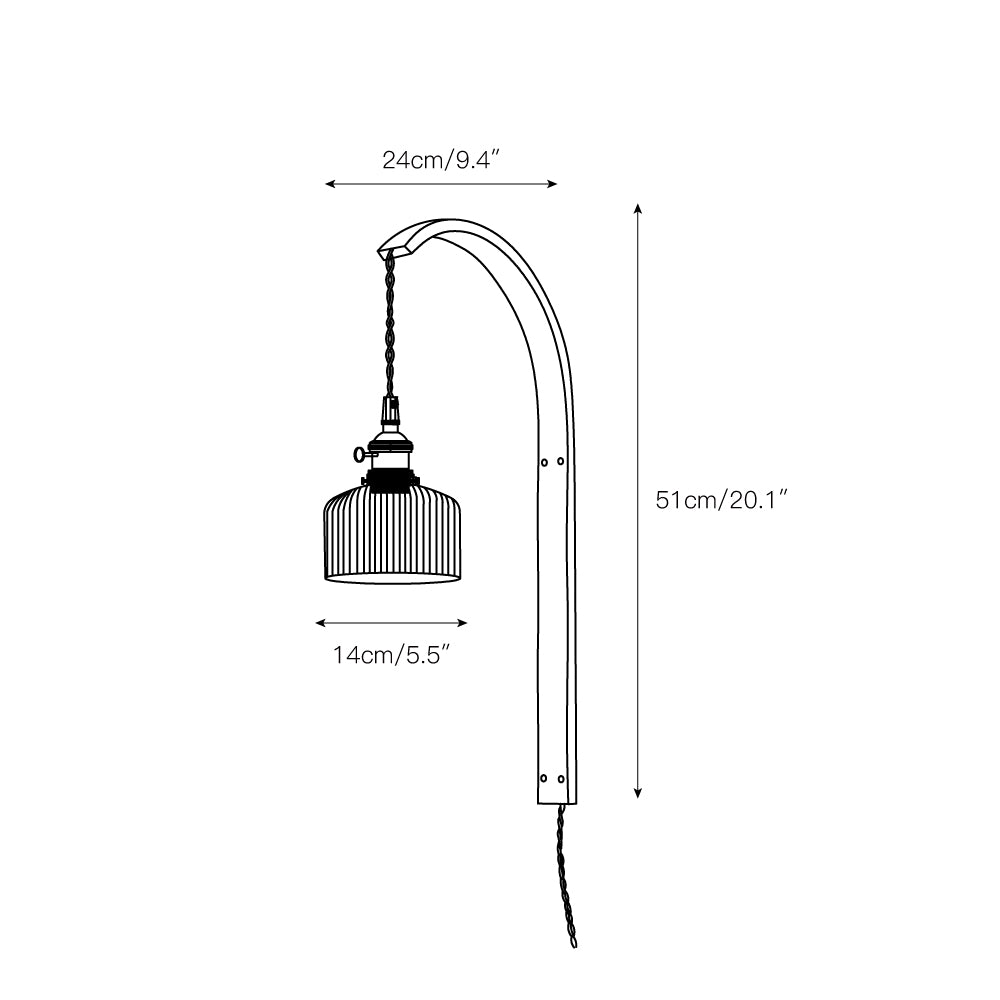 Curved Walnut Ceramic Wall Light