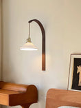 Load image into Gallery viewer, Curved Walnut Ceramic Wall Light
