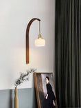 Load image into Gallery viewer, Curved Walnut Ceramic Wall Light
