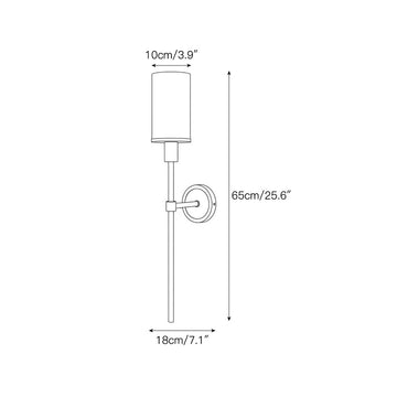 Cylinder Torch Alabaster Wall Sconce — Dimension drawings 1