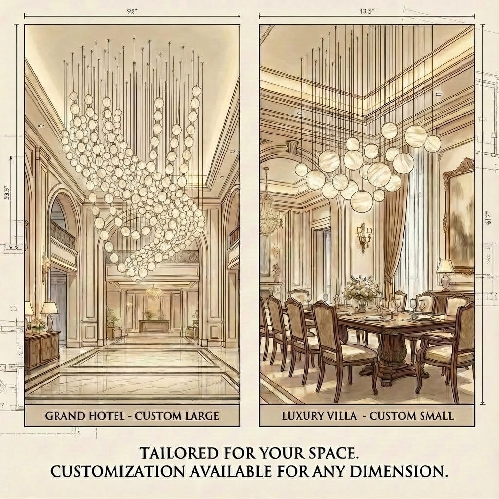 Alabaster Balls Cluster Chandelier