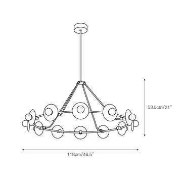 Dahlia Alabaster Chandelier – detail 3 — Dimension drawings 1