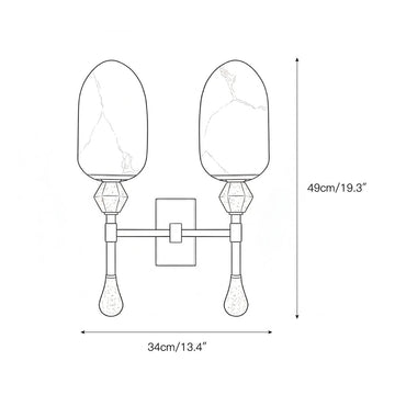 Dakota Alabaster Wall Lamp – detail 4 — Dimension drawings 2