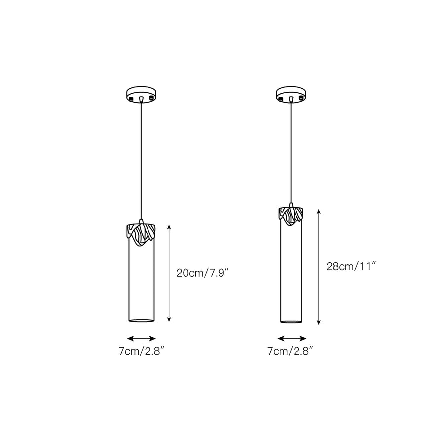 Dansani Lyra Alabaster Pendant Light – detail 3 — Dimension drawings 1