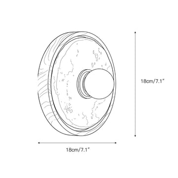Dario Travertine Wall Sconce – detail 3 — Dimension drawings 1