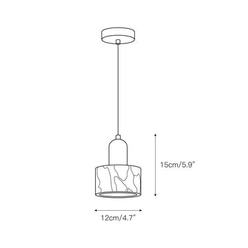 Dekum Marble Pendant Lamp – detail 3 — Dimension drawings 1