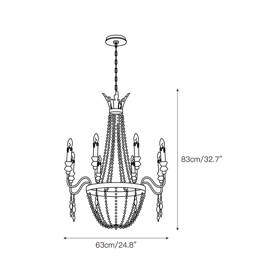 Delacroix Chandelier – detail 3 — Dimension drawings 1