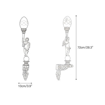 Deliane Brass Wall Lamp – detail 3 — Dimension drawings 1
