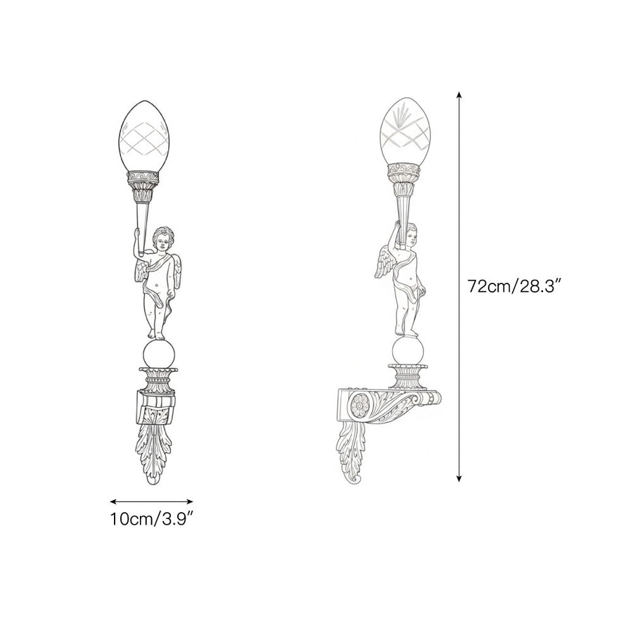 Deliane Brass Wall Lamp – detail 3 — Dimension drawings 1