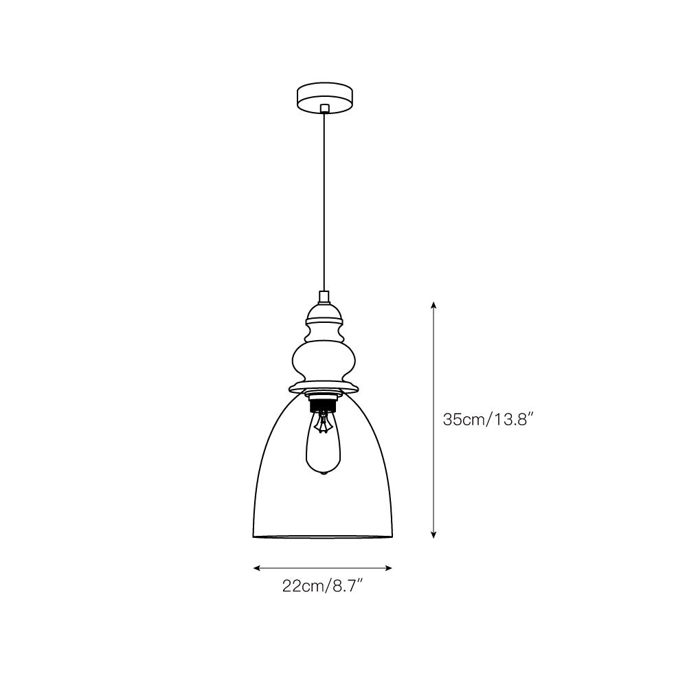 Lampe à suspension en verre Delmare