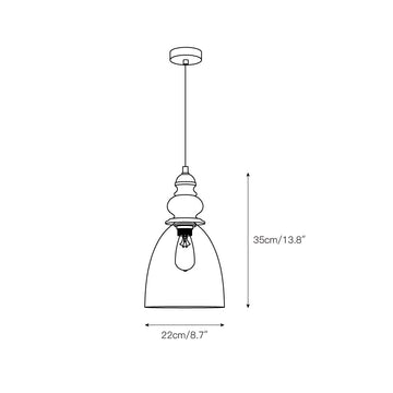 Delmare Glass Pendant Lamp – detail 3 — Dimension drawings 1