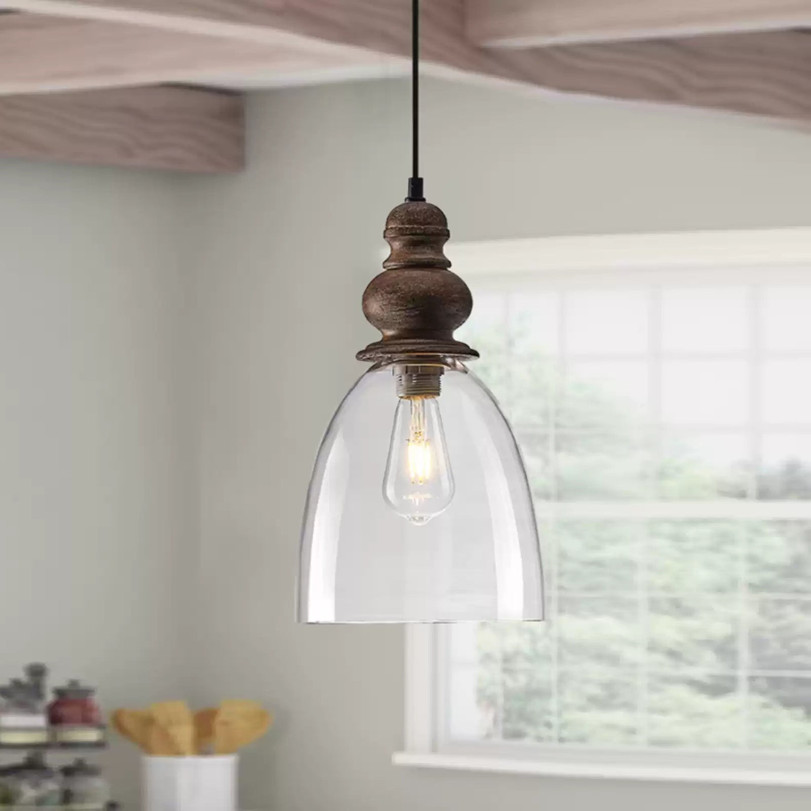 Lampe à suspension en verre Delmare