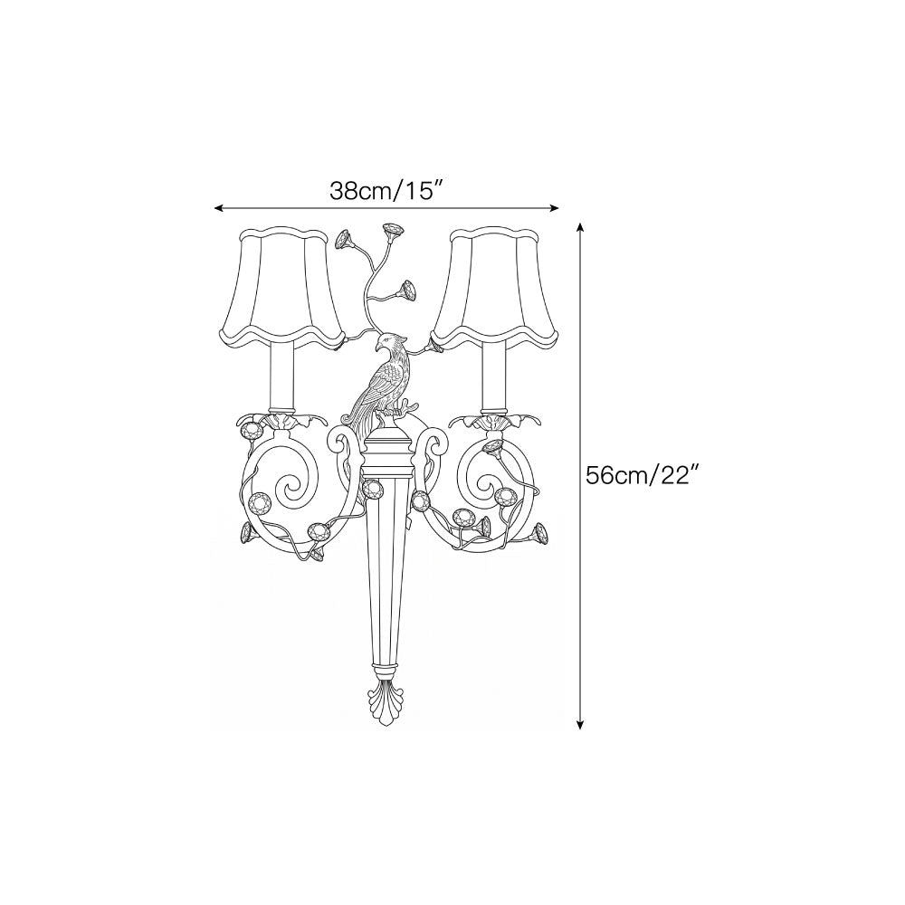 Delphia Peacock Wall Sconce