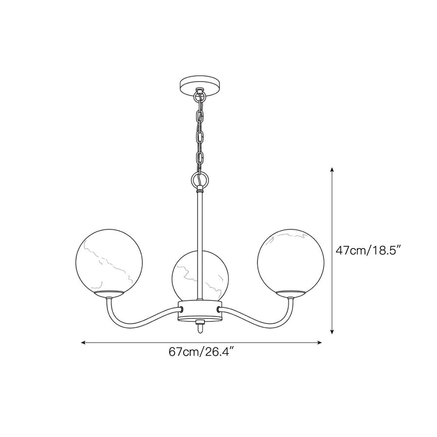 Delphine Alabaster Chandelier — Dimension drawings 1