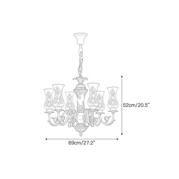 Delray Palm Chandelier – detail 3 — Dimension drawings 1