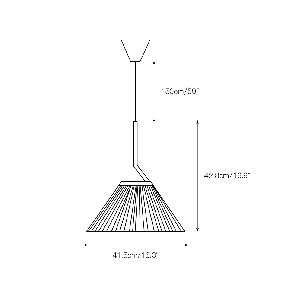 Lampe à suspension plissée Demare