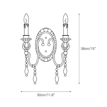 Denise Antique Wall Lamp – detail 4 — Dimension drawings 2