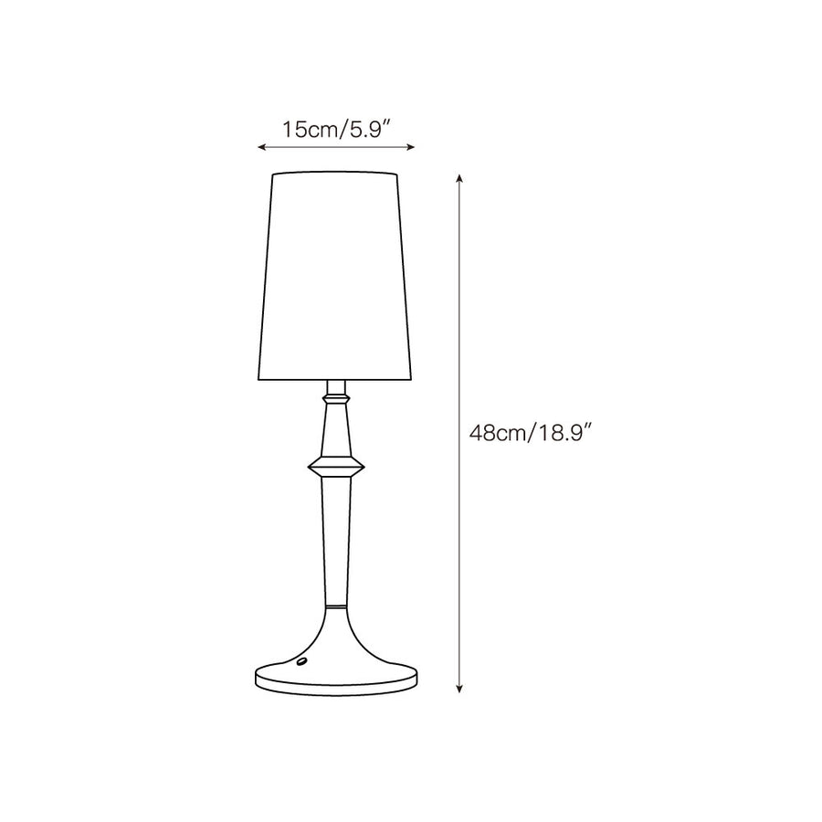 Devon Black Table Lamp (Built-in Battery) – detail 3 — Dimension drawings 1