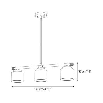 Devon Linear Pendant Lamp – detail 3 — Dimension drawings 1