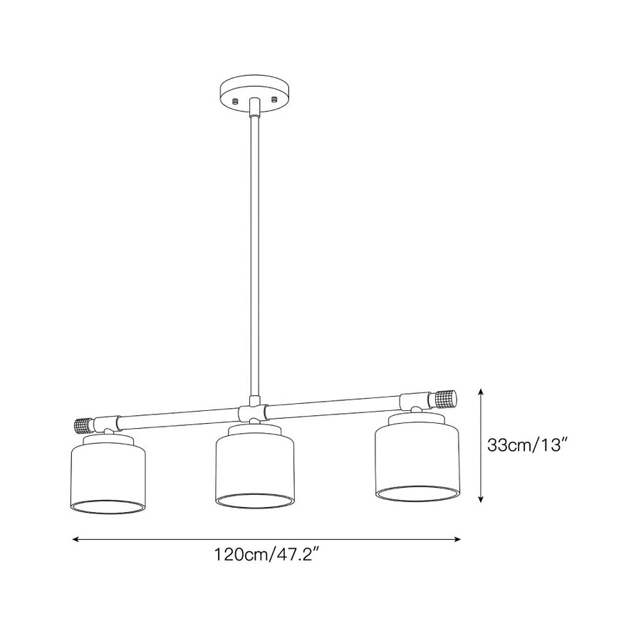 Devon Linear Pendant Lamp – detail 3 — Dimension drawings 1