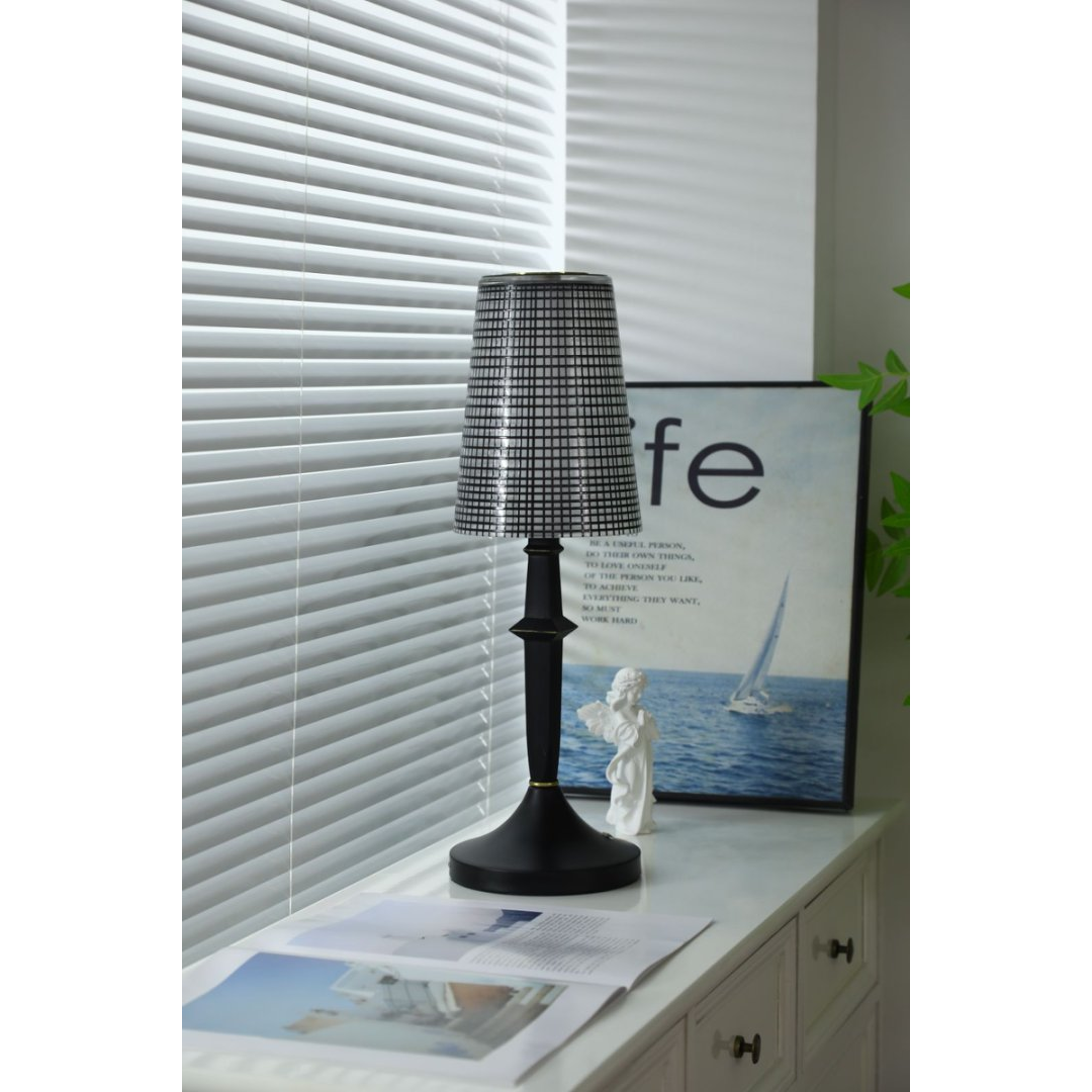 Devon Black Table Lamp (Built-in Battery)