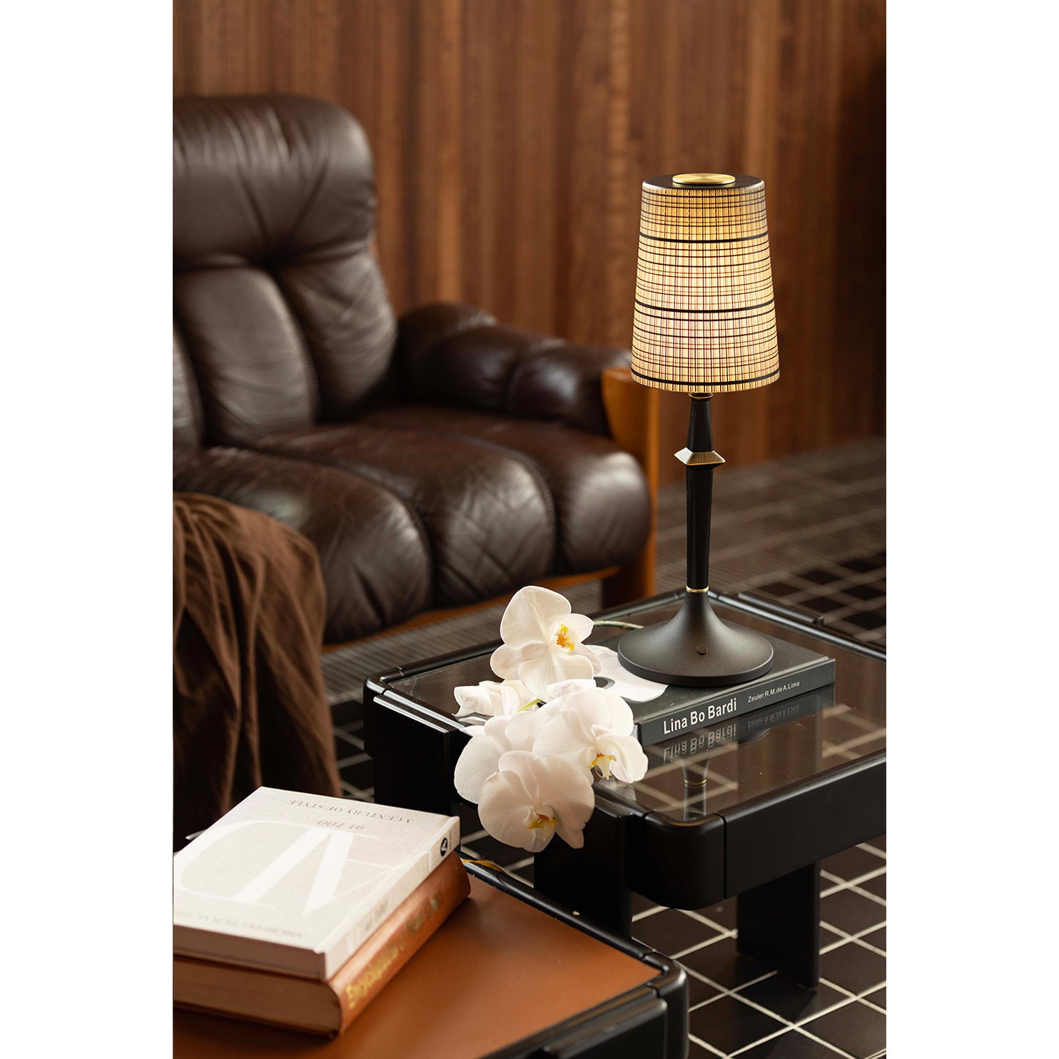 Devon Black Table Lamp (Built-in Battery)