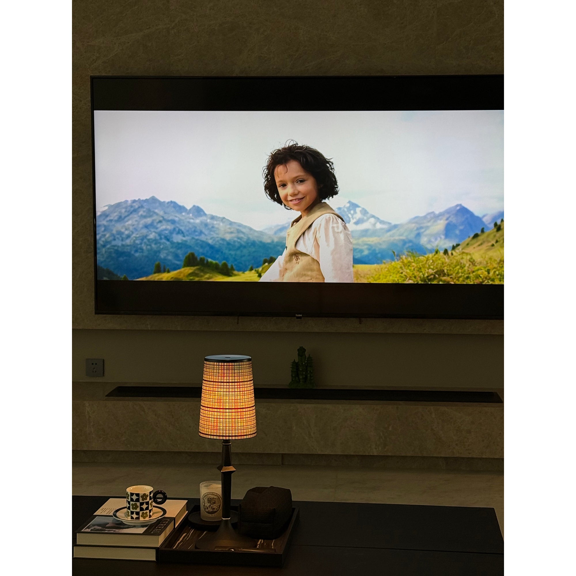 Devon Black Table Lamp (Built-in Battery)