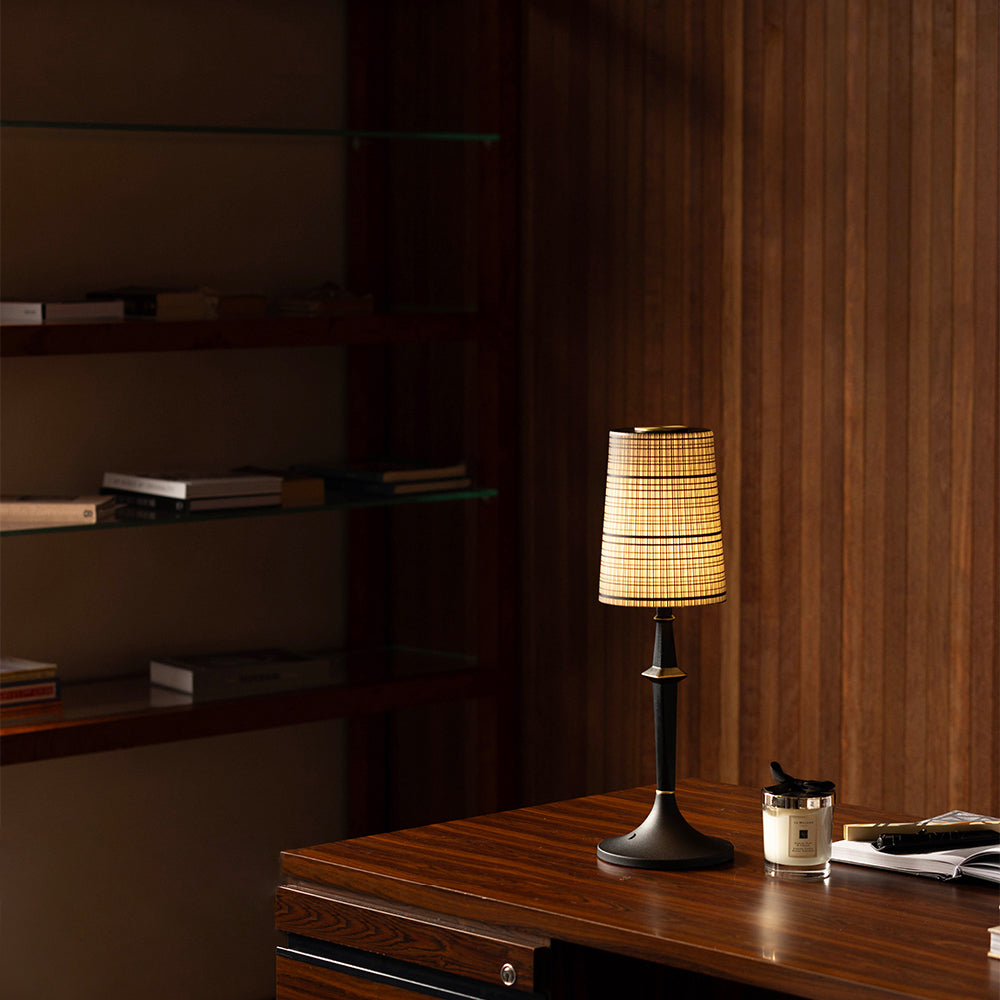 Devon Black Table Lamp (Built-in Battery)