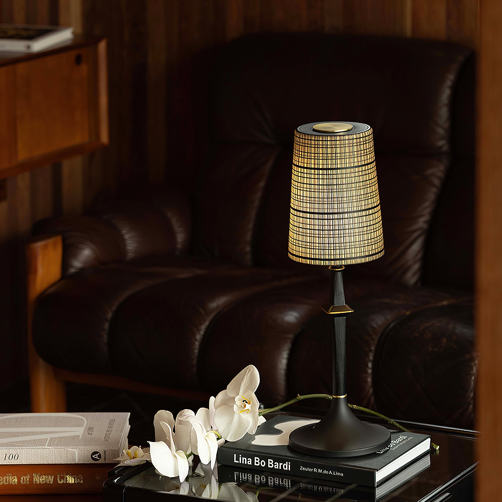 Devon Black Table Lamp (Built-in Battery)