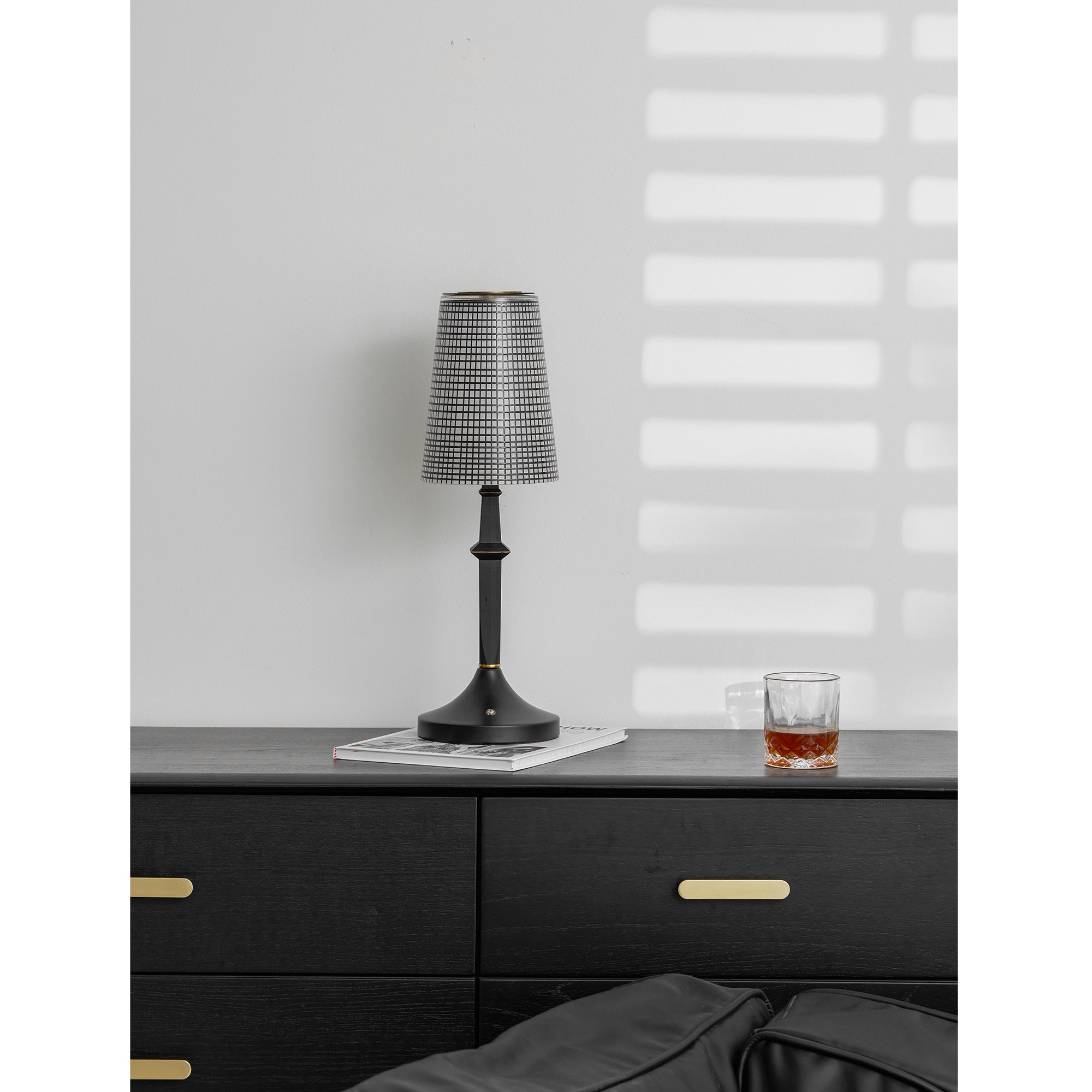 Devon Black Table Lamp (Built-in Battery)