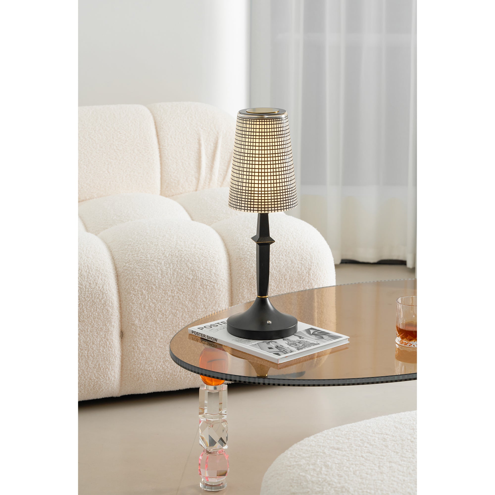 Devon Black Table Lamp (Built-in Battery)