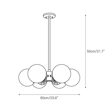 Dewdrop Globe Chandelier – detail 3 — Dimension drawings 1