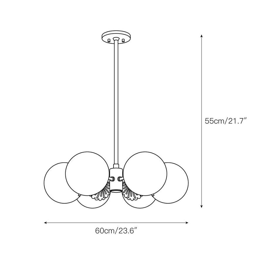 Dewdrop Globe Chandelier – detail 3 — Dimension drawings 1