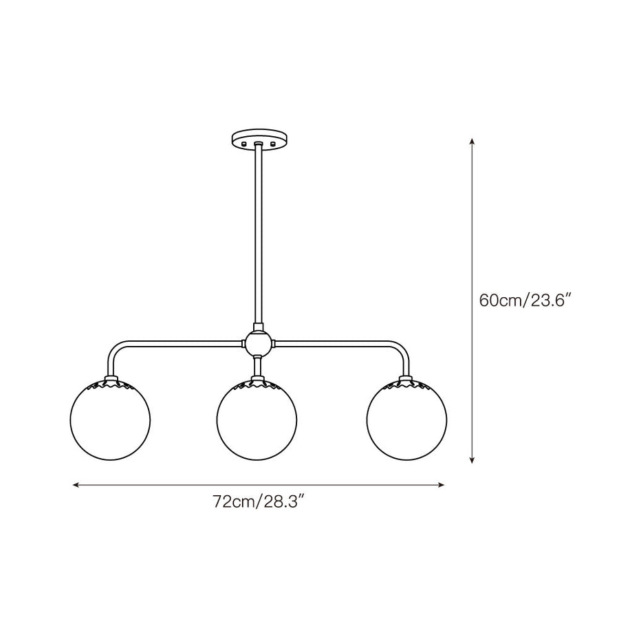 Dewdrop Globe Pendant Lamp – detail 3 — Dimension drawings 1