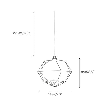 Diamante Alabaster Pendant Lamp – detail 3 — Dimension drawings 1