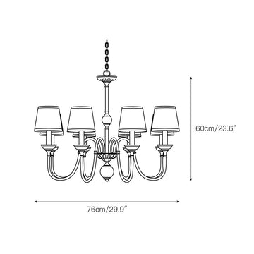 Diana Brass Chandelier – detail 4 — Dimension drawings 2