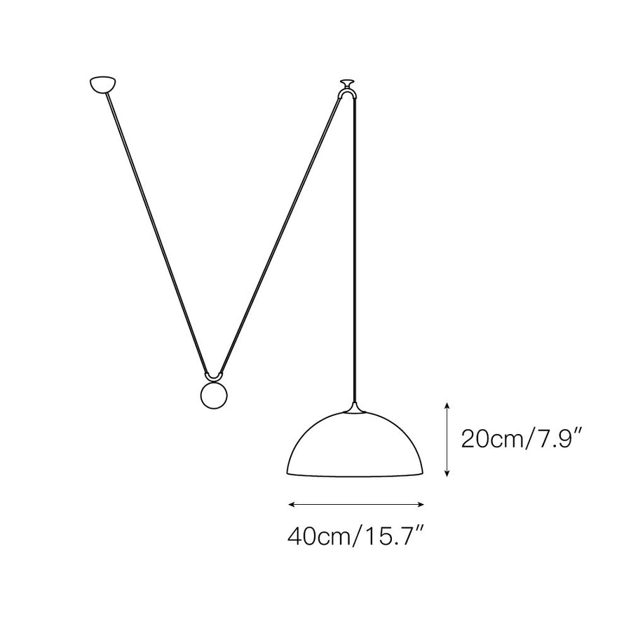 Dome Balance Pendant Lamp – detail 3 — Dimension drawings 1
