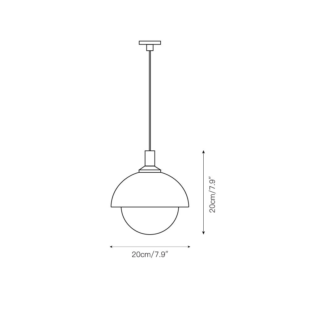 Lampe à suspension perforée en forme de dôme