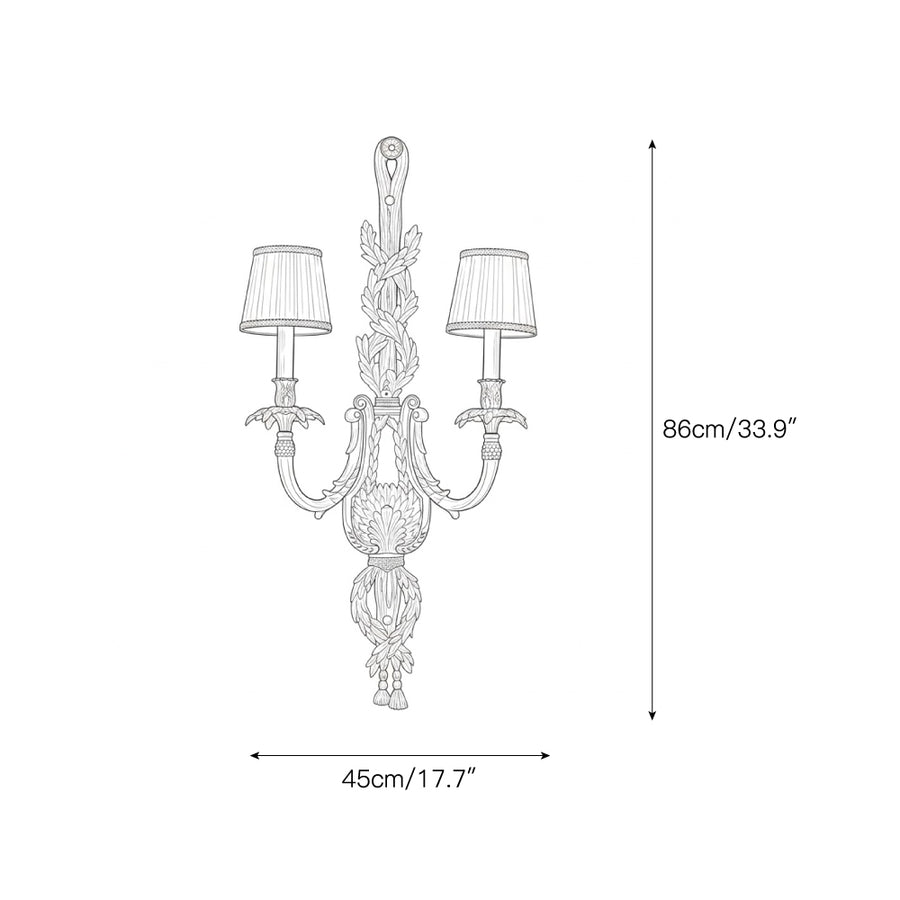 Dominique Brass Wall Lamp – detail 3 — Dimension drawings 1