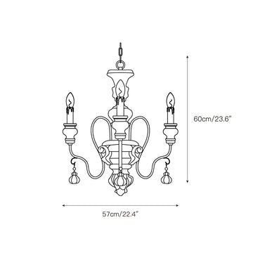 Donnelly Country Chandelier – detail 4 — Dimension drawings 1