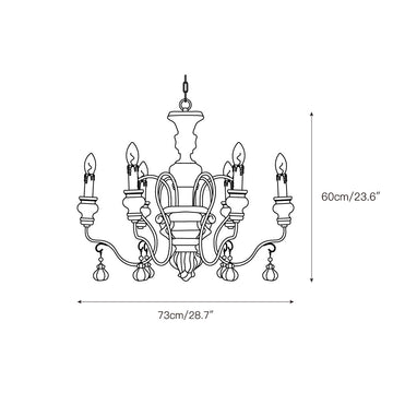 Donnelly Country Chandelier – detail 5 — Dimension drawings 2