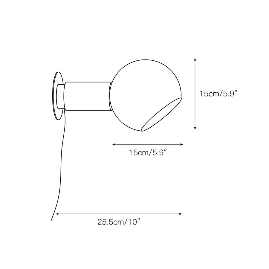 Donya Sphere Wall Lamp – detail 3 — Dimension drawings 1
