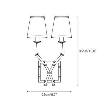 Double Arm Bamboo Sconce – detail 4 — Dimension drawings 2