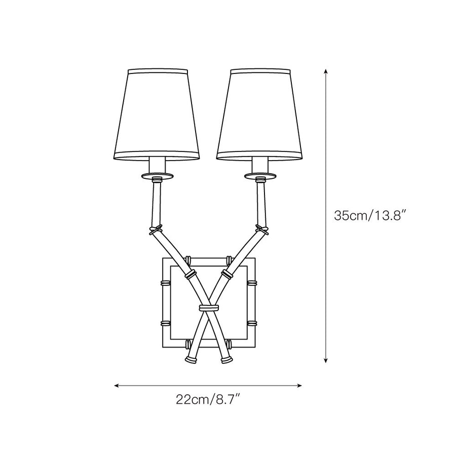 Double Arm Bamboo Sconce – detail 4 — Dimension drawings 2