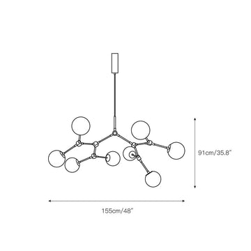 Drop Ball Chandelier – detail 3 — Dimension drawings 1