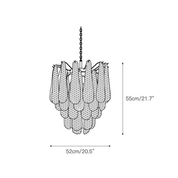 Drop Murano Chandelier – detail 3 — Dimension drawings 1